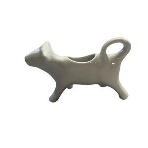 Cow Creamer Ceramic White Unbranded 6 1/2" Long 4" High